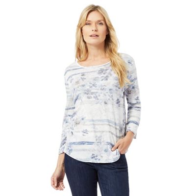The Collection Pale blue floral striped top